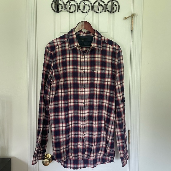 Diesel Black Plaid Button Down Shirt